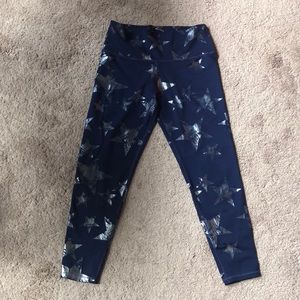 Aerie Blue and Silver Star 7/8 Leggings